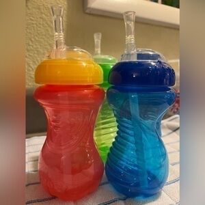 3 Nuby straw cups